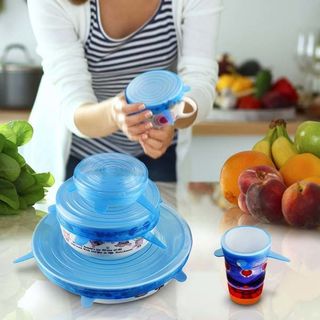 Bộ 6 miếng màng bọc thực phẩm silicon co giãn