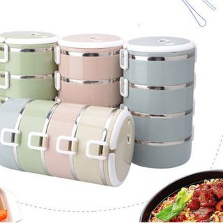 Cặp lồng giữ nhiệt lúa mạch 4 tầng ruột inox 304