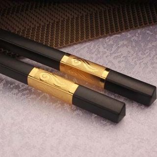 Bộ 10 đôi đũa ăn hợp kim đầu bọc vàng phong cach nhat ban