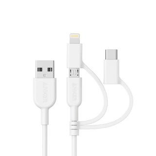 Cáp 3 in 1 Anker Powerline II 0.9M - A8436 Lightning - Type C - Micro USB