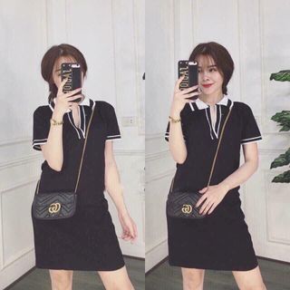 Đầm basic cổ trụ