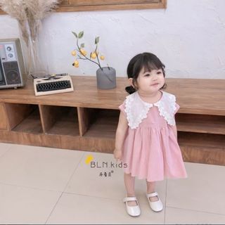 VÁY CỔ ĐÍNH HOA THÊU BÉ GÁI