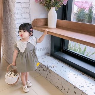 VÁY CỔ ĐÍNH HOA THÊU BÉ GÁI