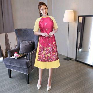 Bộ áo dài cách tân phối tay