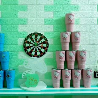 Hàng có sẵn Ly giữ nhiệt Thái Lan 900ml Bao da 2 ống hút cọ rửa