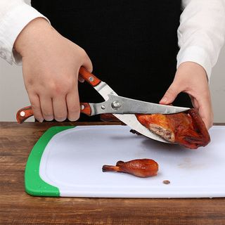 Kéo cắt gà cán gỗ lưỡi thép không gỉ