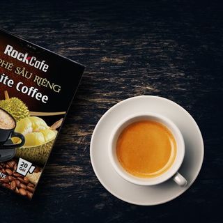 Cà phê sầu riêng - Rockcafe Durian White coffee - Hộp 20 gói x 20g
