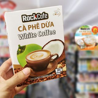 CÀ PHÊ DỪA - Rockcafe Coconut White Coffee - Hộp 20 gói x 20g