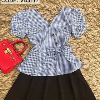 Set bộ áo viền ren quần váy