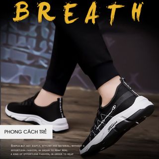 Giày Sneaker Nam Vải Lưới Thoáng Khí Năng Động D2566