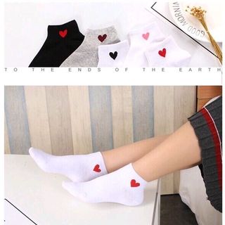 đôi tất nữ hình trái tim tất nữ cổ ngắn