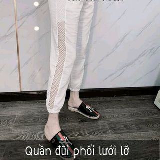 Quần đũi lỡ phối lưới ống bô