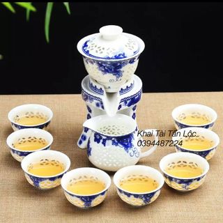 Bộ ấm trà gốm sứ thấu quang cao cấp tphcm