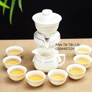 Bộ ấm trà gốm sứ thấu quang cao cấp tphcm