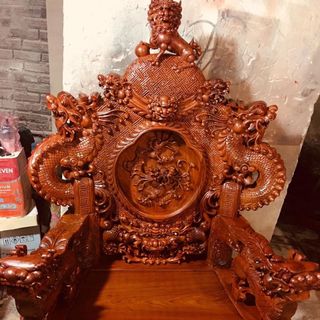 Bộ Bàn ghế Đồng Kỵ Siêu khủng Rồng Đỉnh Gỗ Hương Đỏ Lào