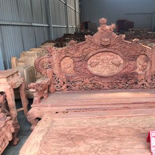 Bộ Bàn ghế Đồng Kỵ Siêu khủng Rồng Đỉnh Gỗ Hương Đỏ Lào