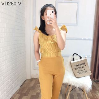 SET QUẦN DÀI ÁO CARO CROPTOP