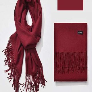 Khăn Choàng Cổ Len Dạ Màu Đỏ Đô Trơn - Cashmere - 200x60cm - Mã KC076