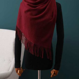 Khăn Choàng Cổ Len Dạ Màu Đỏ Đô Trơn - Cashmere - 200x60cm - Mã KC076