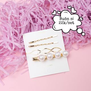 Set kẹp ngọc trai 19k22k26k