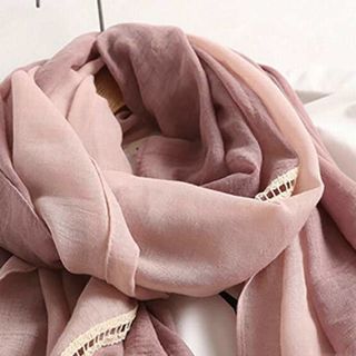 Khăn Choàng Cổ Phối Màu Hồng Tím Pastel - Cotton Linen - 180x90cm - Mã KC100