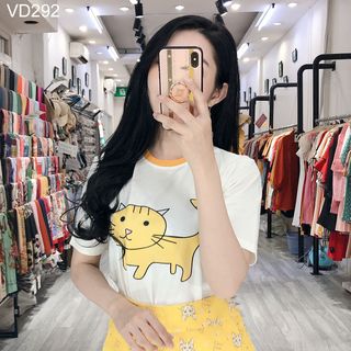 SET QUẦN VÁY ÁO THUN HÌNH CON MÈO