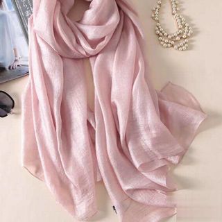 Khăn Choàng Cổ Lụa Màu Hồng Nude Trơn - Silk - 190x100cm - Mã KS042 giá sỉ