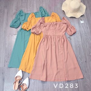 ĐẦM DỰ TIỆC CỔ VUÔNG NHÚN NGỰC