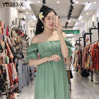 ĐẦM DỰ TIỆC CỔ VUÔNG NHÚN NGỰC