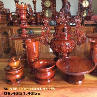 Bộ Lư Thờ Gỗ Hương Gia Lai