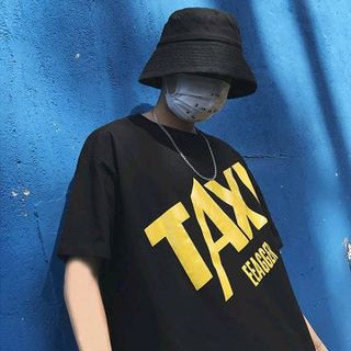 Áo thun tay lỡ in taxi