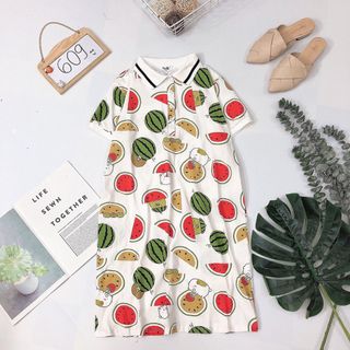 Đầm thun p o l o hình dưa hấu siêu cưng