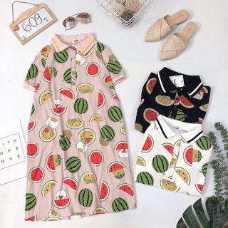 Đầm thun p o l o hình dưa hấu siêu cưng