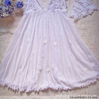 Váy ngủ xuyên thấu hoa rơi vải voan lưới AN08