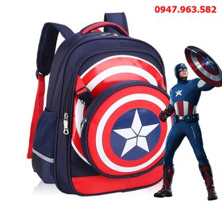 BALO KÈM TÚI SÀNH ĐIỆU - Hình siêu anh hùng Captain America dành cho bé trai bé gái 5 - 10 tuổi