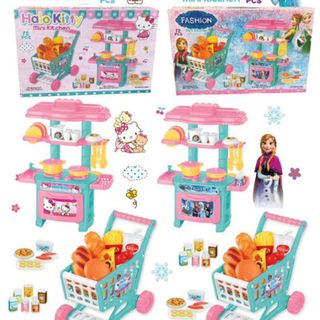Bộ Đồ Chơi Nhà Bếp Mini Kitchen Frozen Và Xe Đẩy