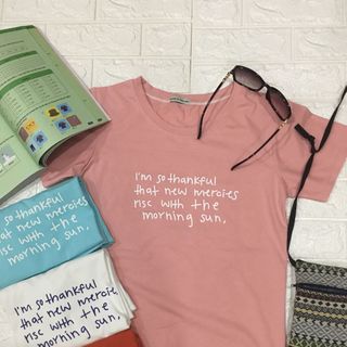 Áo thun cotton 4c chữ