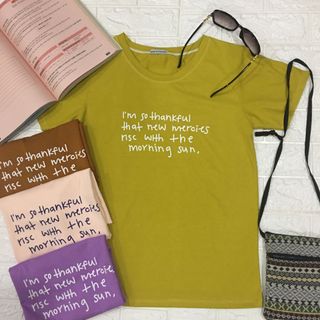 Áo thun cotton 4c chữ