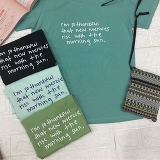 Áo thun cotton 4c chữ