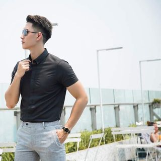 ÁO SƠ MI LỤA DÀY CỘC TAY GẤP HỘP SM1003