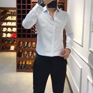ÁO SƠ MI HỌA TIẾT CHẤM BI SM1010