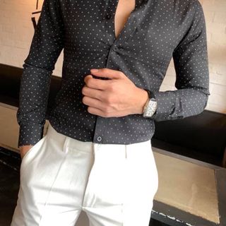 ÁO SƠ MI HỌA TIẾT CHẤM BI SM1010