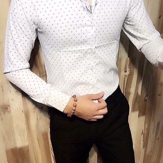 ÁO SƠ MI HỌA TIẾT CHẤM BI SM1010