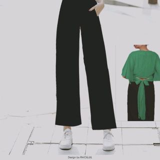 Set bộ áo thân ĐẮP chéo và quần ống rộng