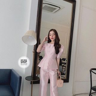 SET ÁO PEPLUM QUẦN LỬNG ĐỒNG MÀU