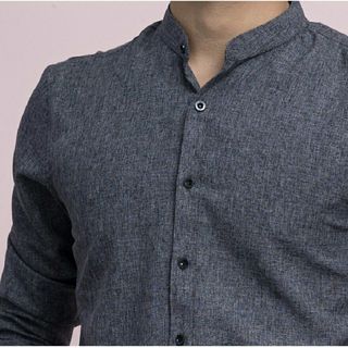 ÁO SƠ MI XÁM ĐŨI CỔ TÀU SM1008