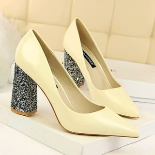 GIÀY CAO GÓT ĐẾ VUÔNG KIM TUYẾN 9P