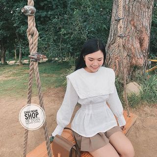 ÁO CỔ THỦY THỦ CHIẾT EO TAY BỒNG