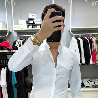 SƠ MI LỤA DÀY NẸP ẨN DẤU CÚC GẤP HÔP SM1004