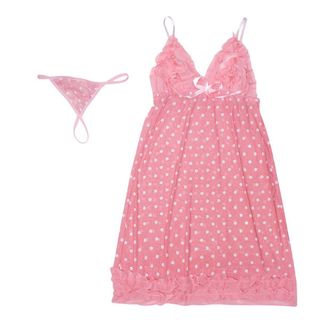 Đầm ngủ nữ sexy hoạ tiết chấm bị bèo ngực AN12
